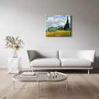 Wieco Art Wheat Field with Cypresses by Van Gogh Classic Oil Paintings Reproduction Modern Landscape Canvas Prints Artwork on Canvas Wall Art for Living Room Home Office Decorations