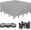 Easy-Going Square Patio Furniture Cover Waterproof Outdoor Dining Table and Chair Cover Anti-UV Outside Sectional Sofa Set Covers (76"L x 76"W x 28"H, Grey)