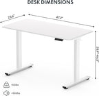 FLEXISPOT EN1 One-Piece Standing Desk 48 x 24 Inches Height Adjustable Electric Sit Stand Up Desk Home Office Desk