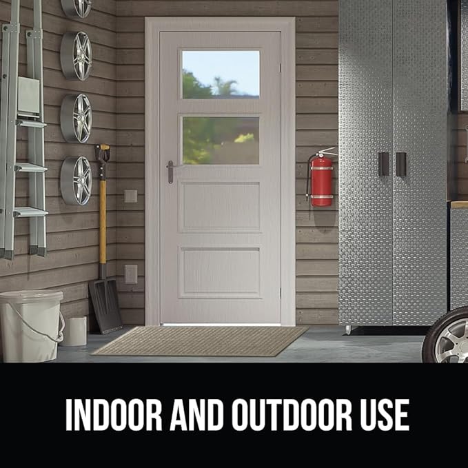 GORILLA GRIP Front Door Mat, 72x24, Indoor Outdoor Ultra Absorbent HydroAbsorb Doormat, Absorbs Up to 2.75 Cups of Water, Stain and Fade Resistant, Rubber Backing Doormats, Captures Dirt, Charcoal