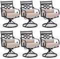 Sophia and William Patio Swivel Dining Chairs Set of 6, Outdoor Metal Armchairs, Outdoor Dining Chairs