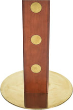 Sintered Stone Office Table - 33.5" Round Table for Small Offices (Red Leg and Black Top, 1 Table Only)