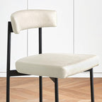 Beige Modern Bar Stools Set of 3, 24 Inch Faux Leather Counter Stools with Curved Backrest, Counter Height Bar Stool for Kitchen Island