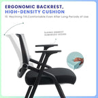2 Pack Stackable Conference Room Chairs with Paddle Folding Office Foldable Desk Chair Mesh Back and Arms for Conference Meeting Guest Reception Home Office Training Room Chair Black