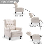 Wingback Recliner Chair, Modern Accent Arm Chair for Living Room/Bedroom/Office/Home Theater, Beige