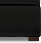 SIMPLIHOME Gabbie 36 inch Wide Contemporary Square Square Coffee Table Storage Ottoman in Midnight Black PU Black Faux Leather, Assembled, for The Living Room, Entryway and Family Room