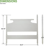 OSP Home Furnishings Spindle Design Cottage Style Headboard, 63.5 x 58.75 inches, Sandcastle Antique White Finish, Queen Size