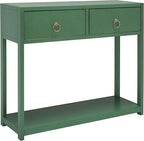 SAFAVIEH Home Collection Sadie Contemporary Turquoise Green 2-Drawer Console Table (Fully Assembled)
