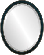 OVALCREST Oval Beveled Wall Mirror for Home Decor - Toronto Style - Royal Blue - 22" x 18"