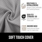 GORILLA GRIP Patent Pending Bed Wedge Pillow Headboard Gap Filler, US Designed, Comfortable Supportive High Density Foam Pillows, Stay in Place Gripping Dots, Wedges Between Mattress, Full Size Gray