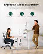FEZIBO One-Piece Standing Desk Adjustable Height Stand up Home Office Desk, 55x24 Inch Electric Standing Computer Desk, with 4 Memory Presets, Headphone Hook, Light Walnut