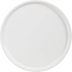 Kate and Laurel Valdi Modern Round Side Table; 19 x 26; White and Antique Gold; Glam Circle End Table with Geometric Metal Base and Raised Edge Tabletop