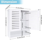 HYNAWIN White Organized Bathroom Storage Cabinet with Lattice Doors,Spacious Storage with Adjustable Shelves for Bathroom or Kitchen Essentials