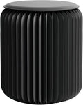 Folding Stool - 17Inch Home Furniture 660lb Load Capacity Foldable Paper Stool - Eco-Friendly Kraft Paper Honeycomb Design,Foldable to 1.2",Brown Modern Minimalist Stool for Living Room(Black)