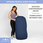 The Moon Pod Bean Bag Chair - Large, Modern Beanbag for Adults, Kids and Teens. Washable Stretch Cover Filled with Thousands of High Density Micro-Beads (Charcoal).