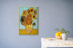 Wieco Art Framed Canvas Wall Art Size L Sunflower by Vincent Van Gogh Oil Paintings Reproduction Abstract Wall Decorations for Living Room Golden Frame Home Decorations