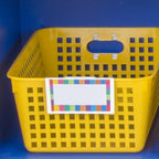 Really Good Stuff Large Plastic Book Baskets, 13.25" by 10" by 5.5" - 12 Pack, Rainbow Color, Classroom Library Organizer, Toy Storage, Multi-Purpose Organizer Basket