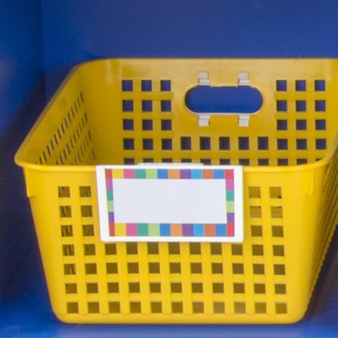 Really Good Stuff Large Plastic Book Baskets, 13.25" by 10" by 5.5" - 12 Pack, Rainbow Color, Classroom Library Organizer, Toy Storage, Multi-Purpose Organizer Basket