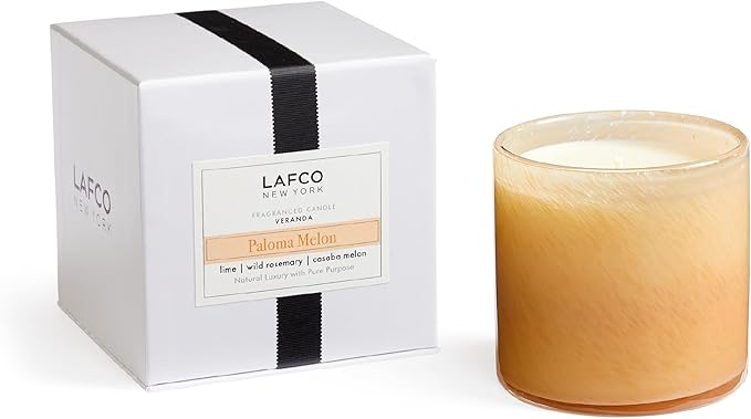 LAFCO New York Signature Candle, Paloma Melon - 15.5 oz - 90-Hour Burn Time - Reusable, Hand Blown Glass Vessel - Made in The USA