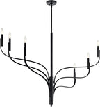 KICHLER Livadia 6-Light Chandelier, Soft Modern-Light in Black, for Foyer, Great Room, or Vaulted Dining or Bedroom (33.25" x 47.25"), 52674BK