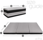 Milliard Dual Sided Premium Tri Folding Mattress, Memory Foam Foldable Mattress with Waterproof Washable Cover + Bonus Eye Mask Included