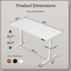 Agilestic Electric Standing Desk 40 x 24 Inches, Height Adjustable Desk, Sit Stand up for Work Office Home, Ergonomic Rising Computer Table with Memory Preset, White