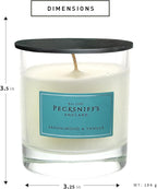 Pecksniff's White Scented Candle 1 Wick - Sandalwood & Vanilla Candles for Home - 184g/6.49oz