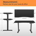 Electric Adjustable Standing Desk with Wheels, 63'' x 24''Sit Stand Desk with Dual Crossbeam Structure and Mouse Pad, 27''-46'' Lifting Range Table with Ergonomic Arc Desktop (Black Arc)