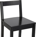 Amazon Basics Wooden Bar Stool with Backrest 24", Black, Set of 2