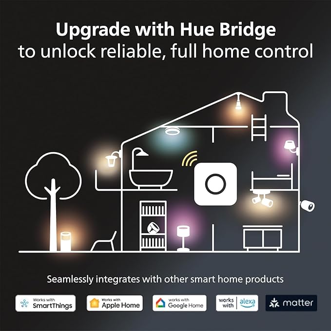 Philips Hue Go Smart Portable Table Lamp, 1 Pack, Black, White and Color Ambiance LED Color-Changing Light, Smart LED Lamp for Indoor and Outdoor Use, Control with Hue App or Voice Assistant