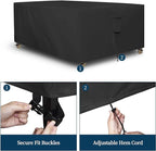 Easy-Going Rectangle Patio Furniture Cover Waterproof Outdoor Dining Table and Chair Cover Anti-UV Outside Sectional Sofa Set Covers (130"L x 84"W x 28"H, Black)
