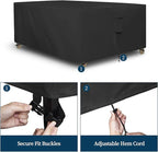 Easy-Going Square Patio Furniture Cover Waterproof Outdoor Dining Table and Chair Cover Anti-UV Outside Sectional Sofa Set Covers (126"L x 126"W x 32"H, Black)