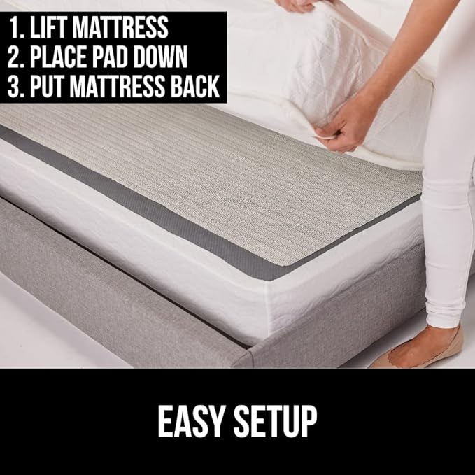 GORILLA GRIP Non Slip Mattress Gripper, Prevents Mattresses from Sliding and Holds Bed in Place, Pad Grips Beds, Sofa, Couch, Chair Cushions and Helps Keep Topper from Slipping, 2 Pack Pads, Queen