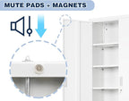 BESFUR Metal Cabinet with 5 Adjustable Shelves and 2 Doors, Locking Storage Cabinet for Garage, Classroom and Office -White