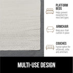 GORILLA GRIP Non Slip Mattress Gripper, Prevents Mattresses from Sliding and Holds Bed in Place, Pad Grips Beds, Sofa, Couch, Chair Cushions and Helps Keep Topper from Slipping, 2 Pack Pads, Queen
