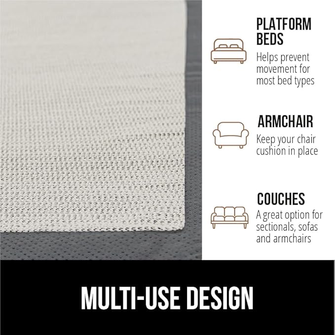 GORILLA GRIP Non Slip Mattress Gripper, Prevents Mattresses from Sliding and Holds Bed in Place, Pad Grips Beds, Sofa, Couch, Chair Cushions and Helps Keep Topper from Slipping, 2 Pack Pads, King