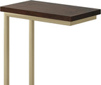 SIMPLIHOME Skyler C-Side Table - 18 inch Wide Solid Mango Wood and Metal Slide-Under Table in Dark Brown, Industrial Accent Table or End Table for Living Room with Open Frame Design, Assembled