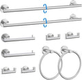 10-Piece Towel Bar Set Brushed Nickel Bathroom Hardware Set Upgraded Towel Hooks Towel Holder Set for Bathroom Stainless Steel Wall Mounted Bathroom Accessories Set 23.6 Inch