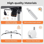 Office Chair Ergonomic Office Chair with Lumbar Support, Head Support, Rocking Function, FILP-up Armrests, Mesh High Back Chair Home Office Desk Chair, Suitable for Home, Office, Grey