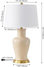 JONATHAN Y JYL4026D Julian 29" Traditional Classic Ceramic Urn LED Table Lamp, Almond for Bedroom, Living Room, Kitchen, Home Office, Kids Room