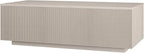 Henn&Hart 48" Fluted Rectangular Low-Profile Coffee Table for Living Room, Family Room, or Office, Alder White