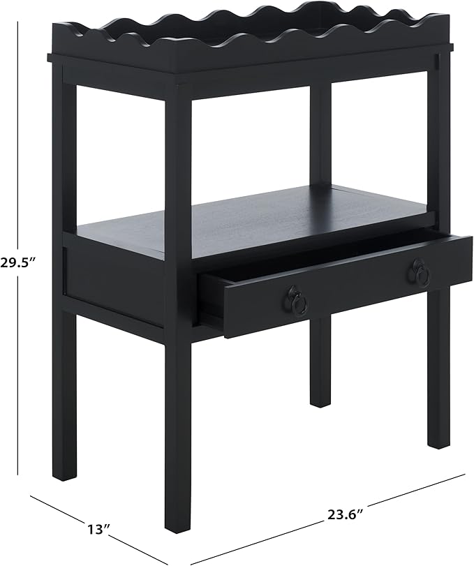 SAFAVIEH Home Collection Darlyn Matte Black 1-Drawer Rectangle Accent Table