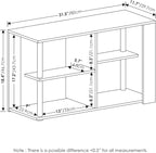 Furinno Romain Narrow End Table with Shelves, French Oak/Black