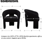 LukeAlon Modern Sherpa Accent Chair Barrel Back Armchair, Upholstered Lounge Chair for Living Room, Bedroom, Office, Waiting Rooms, Black