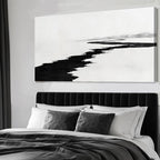 SDYA Black and White Pictures for Wall Decor Minimalist Canvas Painting 48x24 Hanging Decor for Bedroom Large Wall Art for Office