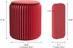 NOONTIDE Folding Stool - 17Inch Home Furniture 660lb Load Capacity Foldable Paper Stool - Eco-Friendly Kraft Paper Honeycomb Design,Foldable to 1.2",Brown Modern Minimalist Stool for Living Room(Red)