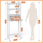 Over The Toilet Storage Cabinet, Behind Toilet Bathroom Organizer with Adjustable Shelves, Above Toilet Organizers with Rattan Door, Space Saver for Restroom, Bathroom, Laundry