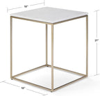 SIMPLIHOME Kline Modern 18 inch Wide Metal Accent Side Table in White, Gold for the Living Room and Bedroom