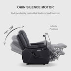 Zero Gravity Power Recliner Chairs for Adults 139°Single Sofa Chair Massage and Lumbar Heating with USB Port, Phone Holder, Side Pocket, Eco Leather(Black)