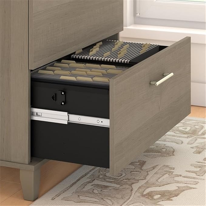Pemberly Row Contemporary 2 Drawer File Cabinet in Ash Gray Finish